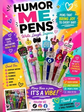 Fun Quote Pens with Colorful Charms
